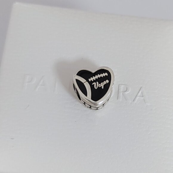 Pandora I LOVE Heart Football Las Vegas Heart Charm S925 Silver for Bracelet - Picture 3 of 8